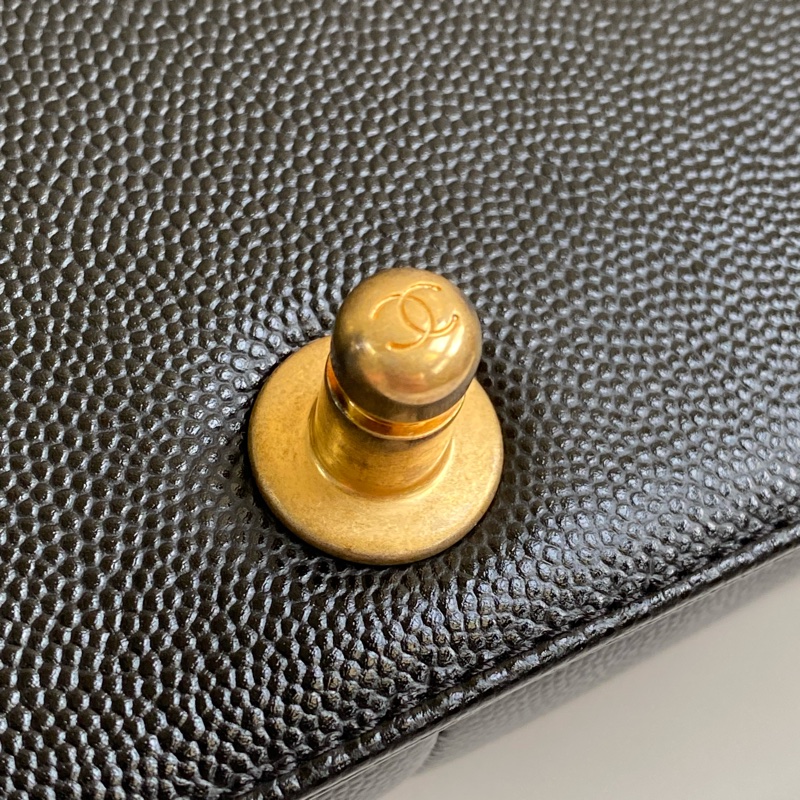 Chanel Boy25 中號 黑金荔枝皮 晶片款 |經典不敗|商務百搭|貴婦小姊姊必備款|誠🉑小議-23