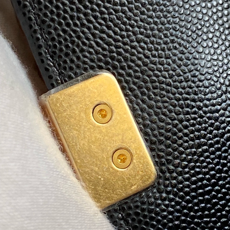 Chanel Boy25 中號 黑金荔枝皮 晶片款 |經典不敗|商務百搭|貴婦小姊姊必備款|誠🉑小議-24