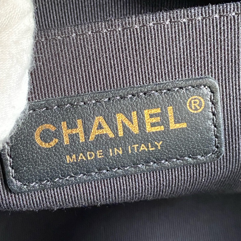 Chanel Boy25 中號 黑金荔枝皮 晶片款 |經典不敗|商務百搭|貴婦小姊姊必備款|誠🉑小議-26