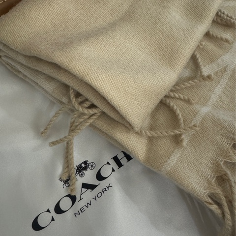 Coach 馬車LOGO 羊毛圍巾