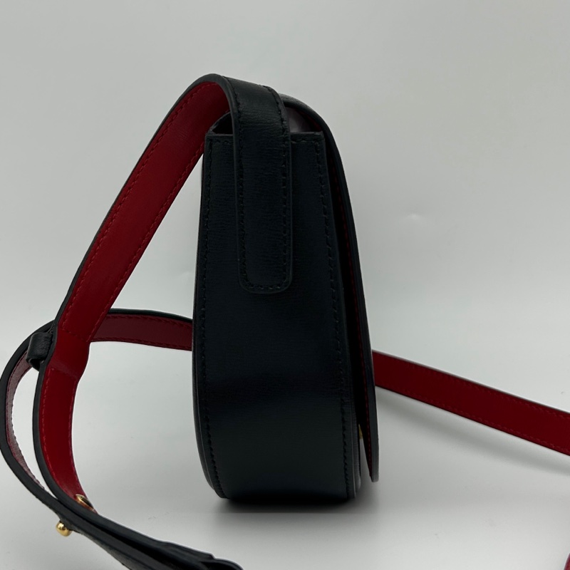 「JL精品代購」 Ferragamo 2021年新款黑金單肩斜挎馬鞍包-6
