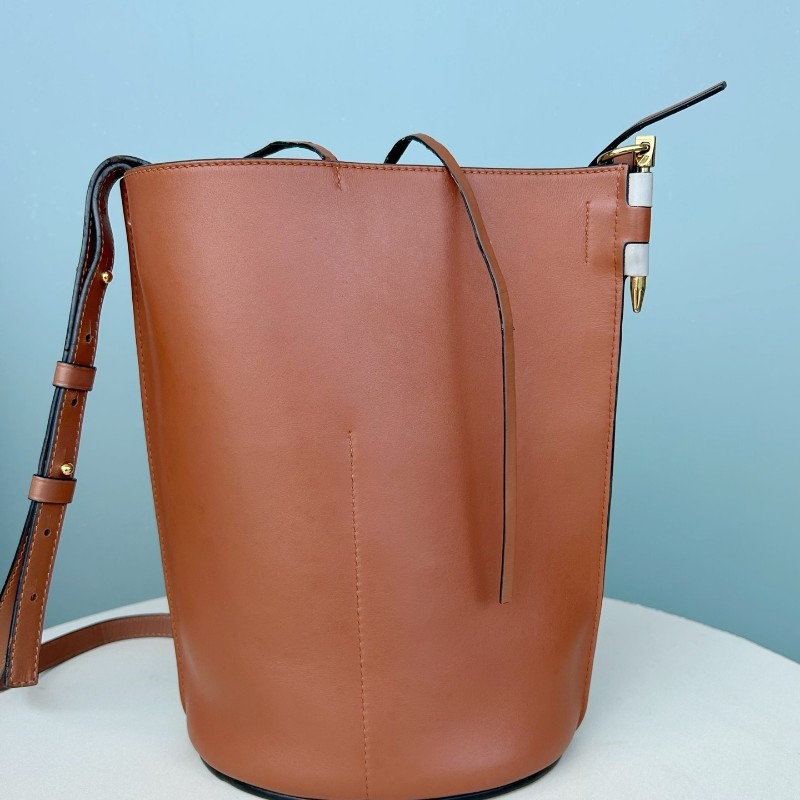 Loewe羅意威白拼焦糖Gate bucket水桶包 肩背包 斜背包-1
