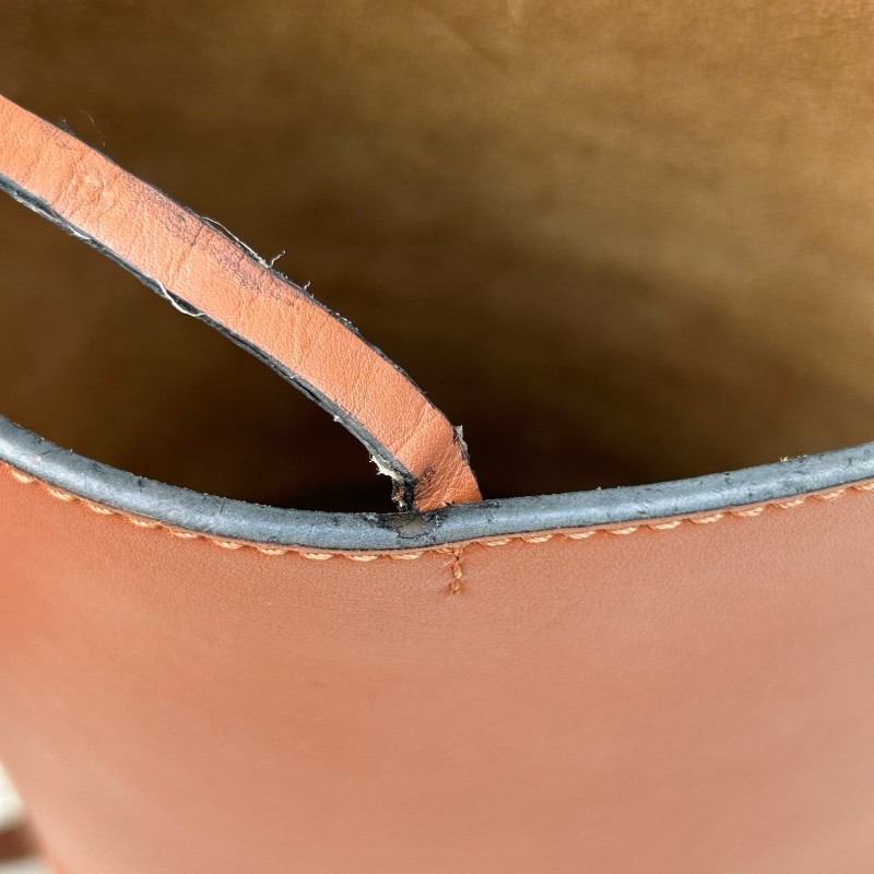 Loewe羅意威白拼焦糖Gate bucket水桶包 肩背包 斜背包-7