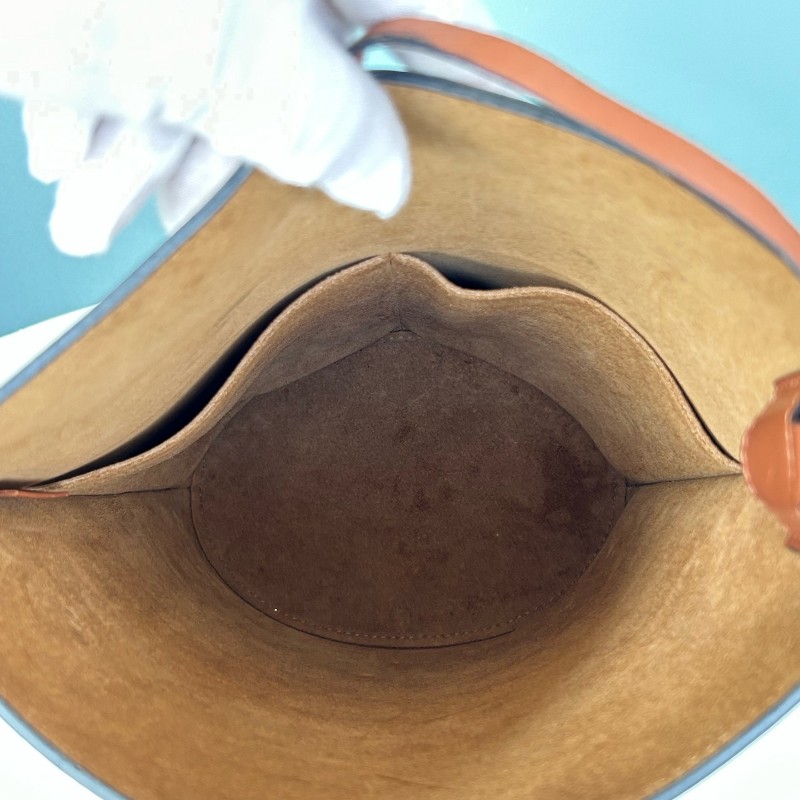 Loewe羅意威白拼焦糖Gate bucket水桶包 肩背包 斜背包-8
