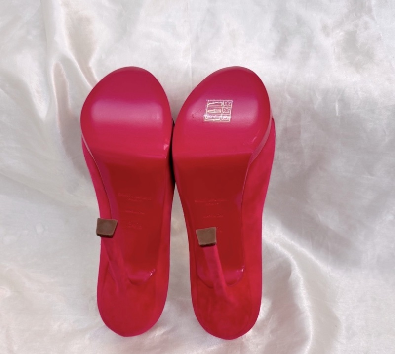 Belilla♥️ YSL 漆皮&麂皮桃紅高跟鞋-4