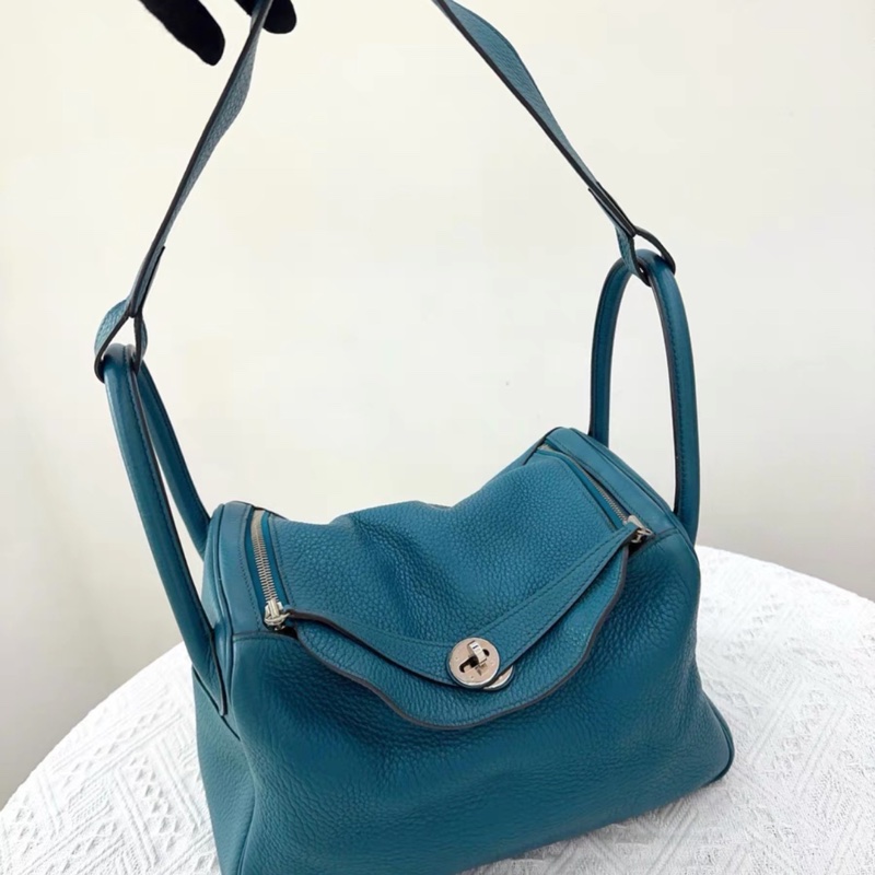 Hermes Lindy30 蓝色 银扣 tc皮 尺寸30 年份框Q-0