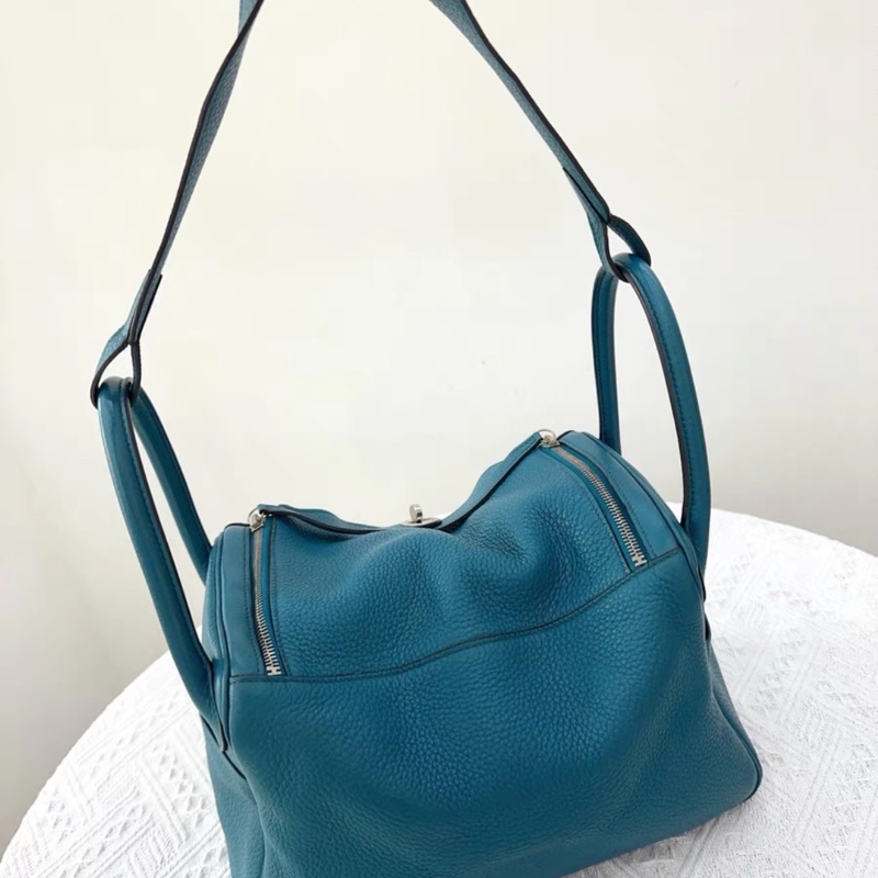 Hermes Lindy30  蓝色 银扣 tc皮  尺寸30  年份框Q-1