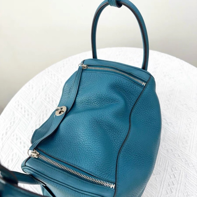 Hermes Lindy30  蓝色 银扣 tc皮  尺寸30  年份框Q-2