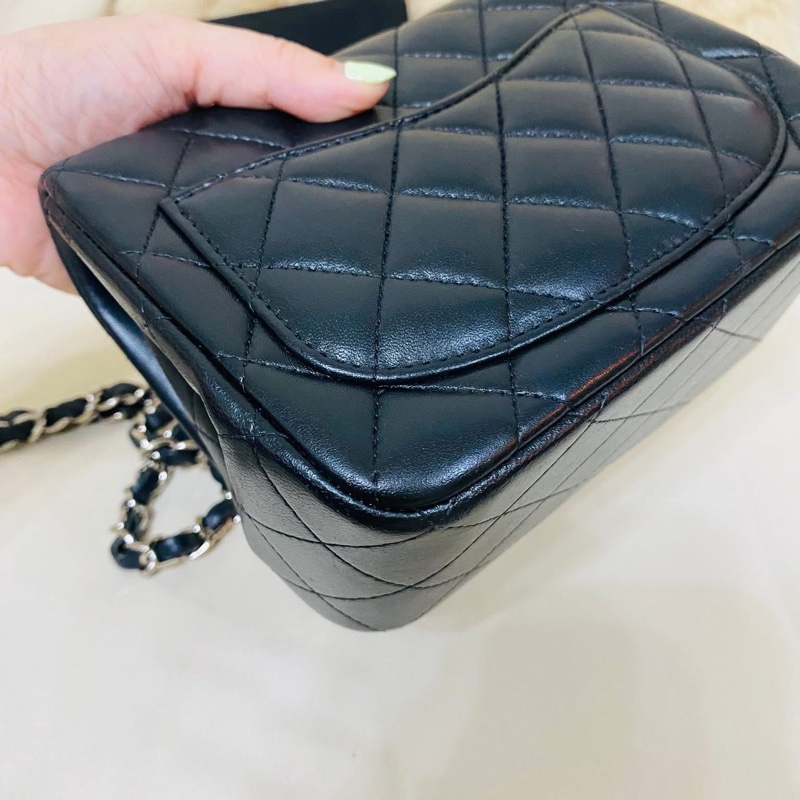 Chanel mini 防刮羊皮 芯片款 方胖子-9