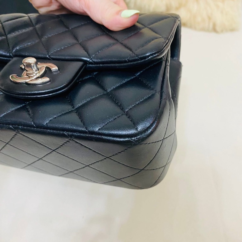 Chanel mini 防刮羊皮 芯片款 方胖子-25