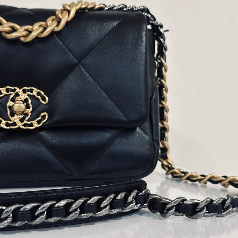 🈶22年台灣購證 #全新 #芯片款全網最低 香奈兒黑金19bag小號 #全配🉑送禮-15