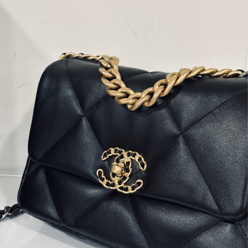 🈶22年台灣購證 #全新 #芯片款全網最低 香奈兒黑金19bag小號 #全配🉑送禮-17