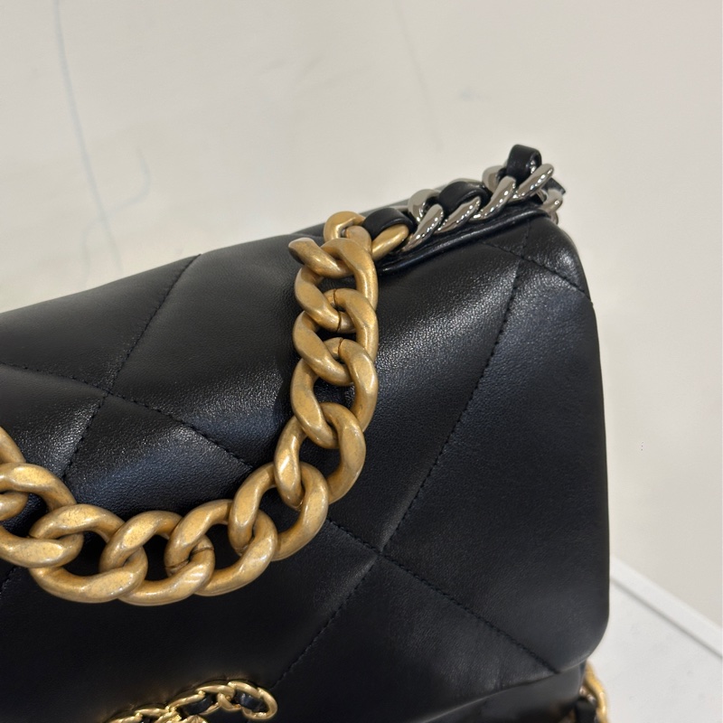 🈶22年台灣購證 #全新 #芯片款全網最低 香奈兒黑金19bag小號 #全配🉑送禮-34