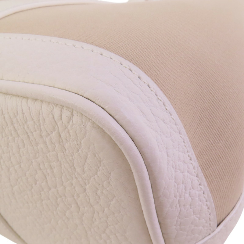HERMES Negonda皮革/Canvas Garden Party TPM銀扣手挽袋-10