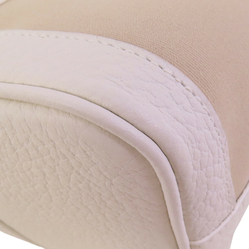 HERMES Negonda皮革/Canvas Garden Party TPM銀扣手挽袋-12