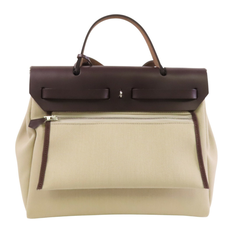 HERMES 帆布Herbag PM銀扣手挽肩背兩用袋-1