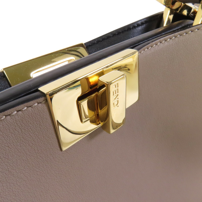 FENDI 牛皮皮革Peekaboo金扣手挽肩背兩用袋-17
