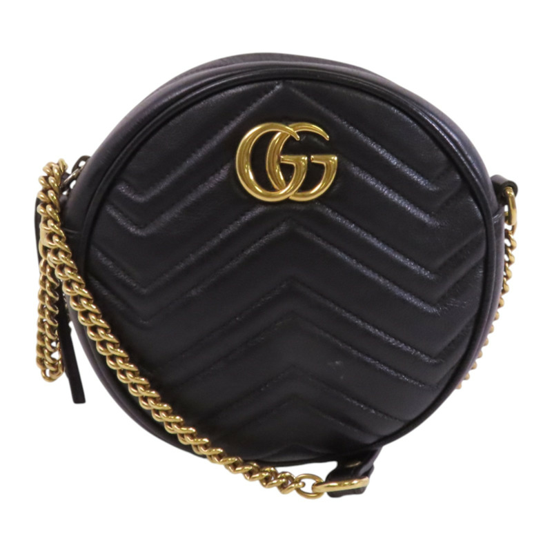 GUCCI 牛皮皮革GG Marmont金扣鏈帶肩背袋-0