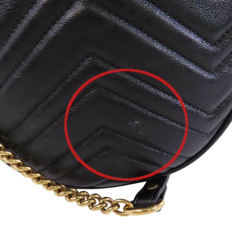 GUCCI 牛皮皮革GG Marmont金扣鏈帶肩背袋-16