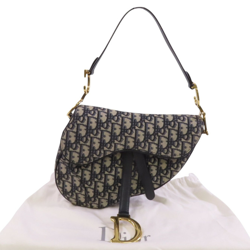 Dior Obrigard帆布Saddle金扣肩背袋-9