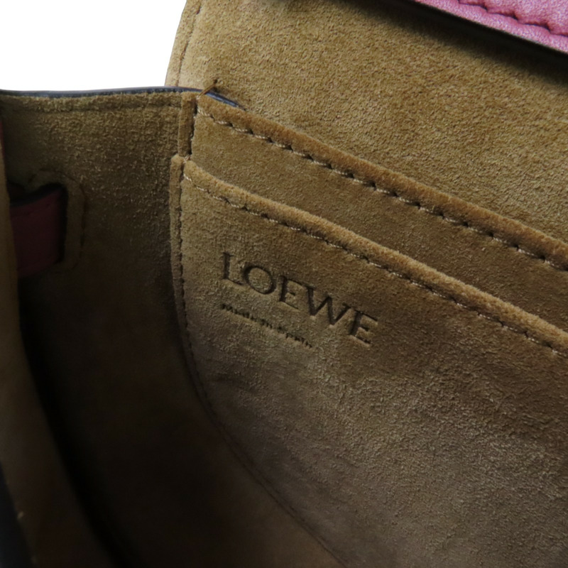 LOEWE 牛皮皮革Mini Gate金扣肩背袋-5