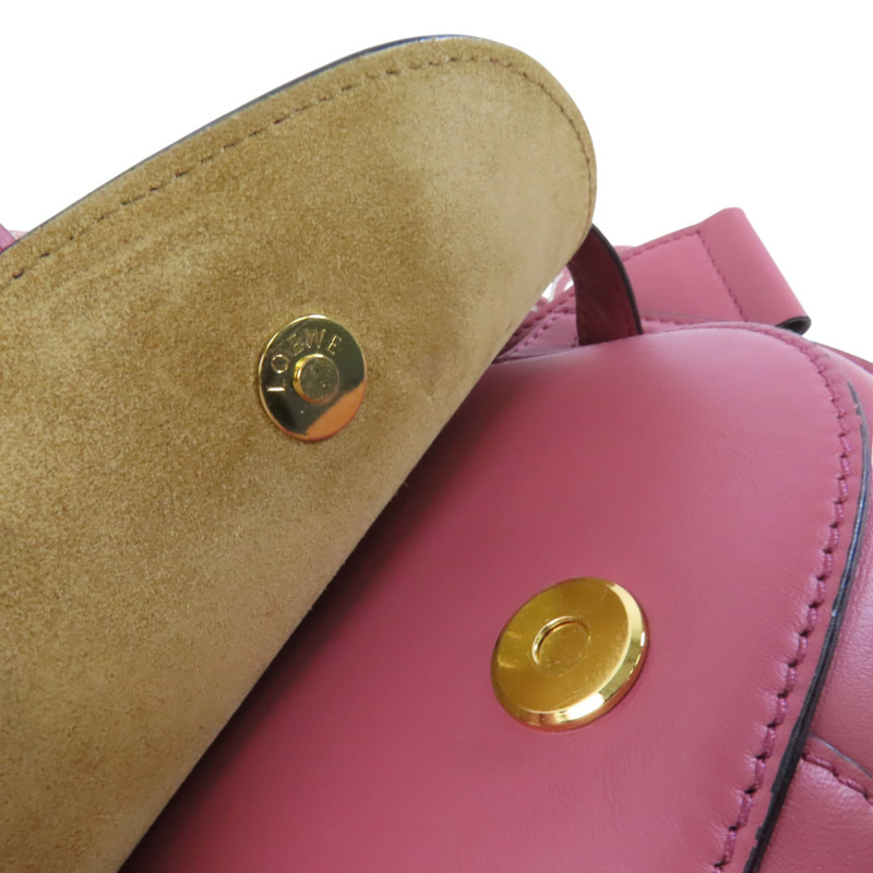LOEWE 牛皮皮革Mini Gate金扣肩背袋-14