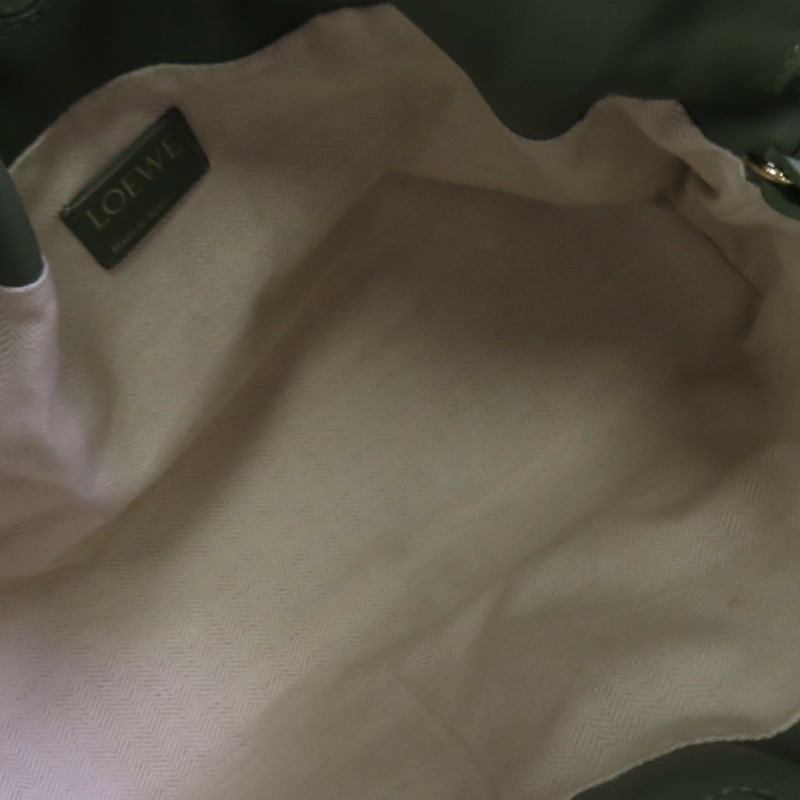 LOEWE 帆布/牛皮皮革Flamenco Medium肩背袋-4