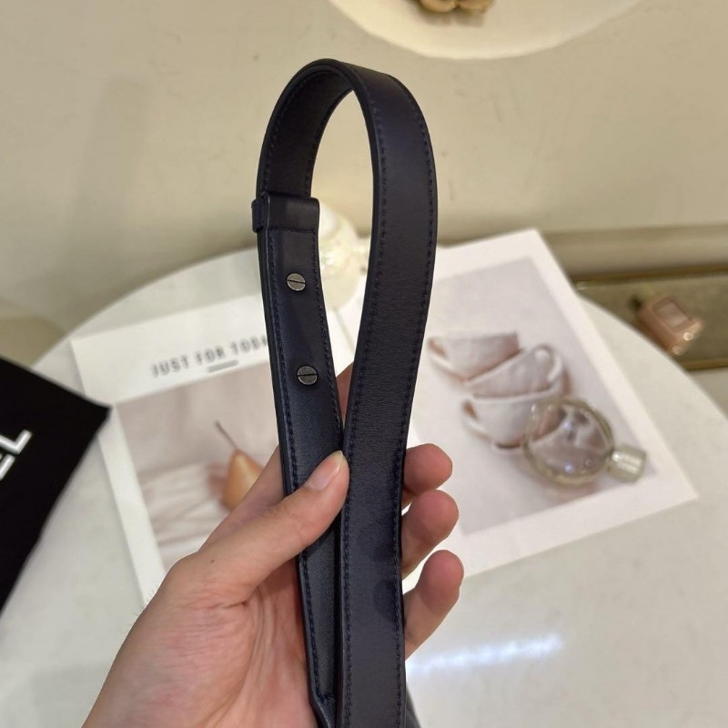 Chanel leboy 藍銀 大號 30cm 荔枝羊皮 肩背包-13