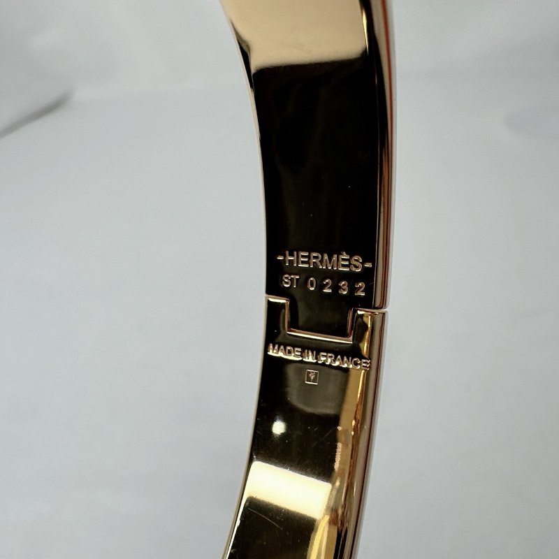 HERMES Clic H Logo琺瑯細版手環-9