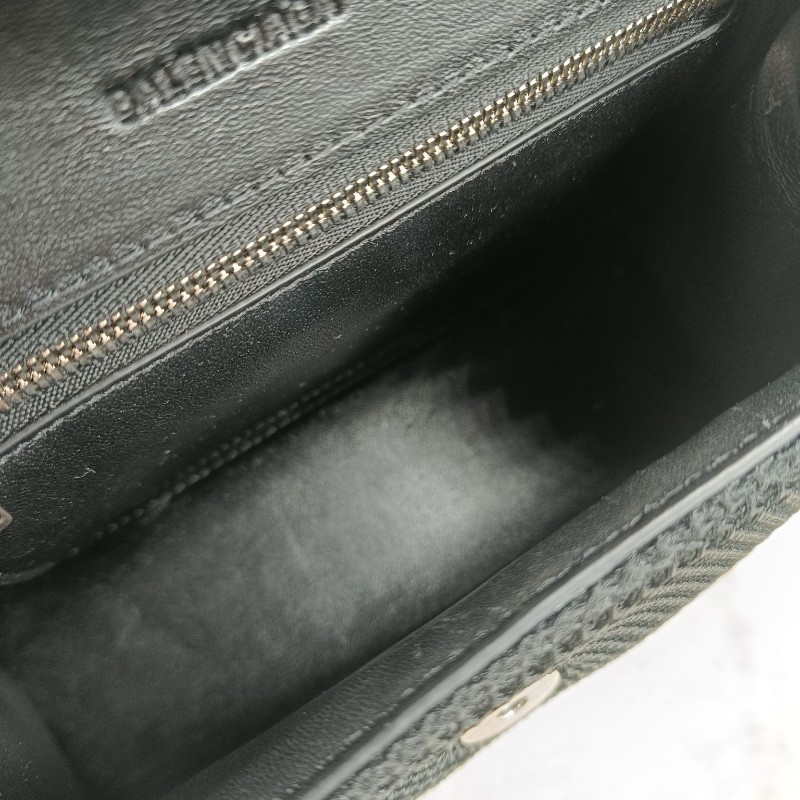Balenciaga 巴黎世家 hourglass 球鞋带绑設計黑扣 沙漏包 小號 黑色 肩背包斜背包手提包-3