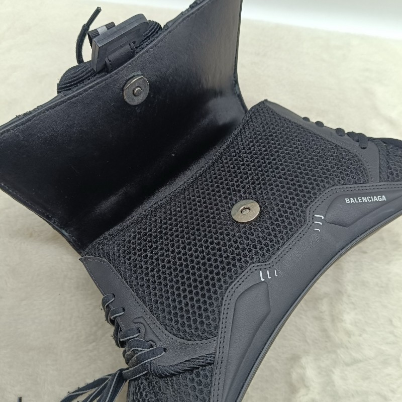 Balenciaga 巴黎世家 hourglass 球鞋带绑設計黑扣 沙漏包 小號 黑色 肩背包斜背包手提包-5