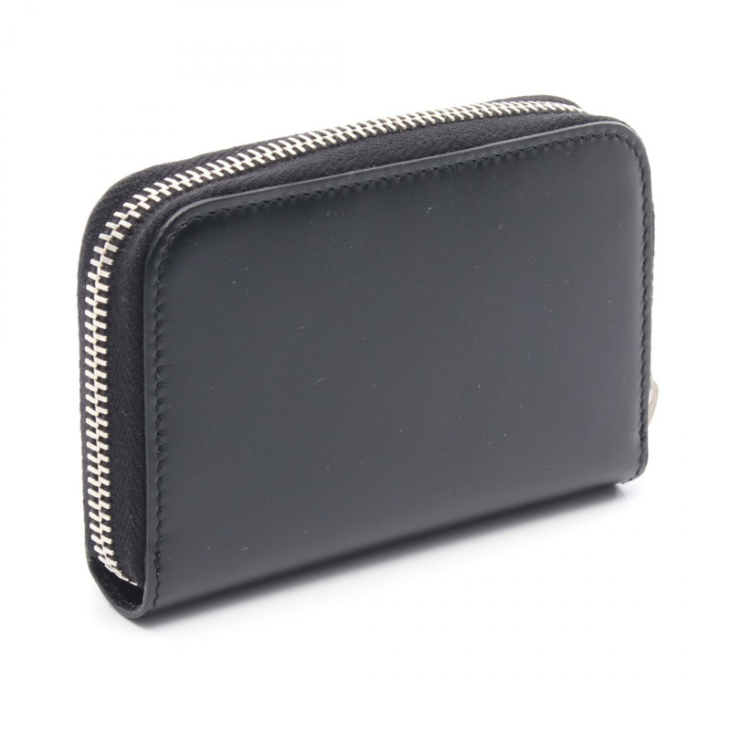 SAINT LAURENT YSL 標誌零錢包 5354110SX0E1000 皮革黑色全新男式-1