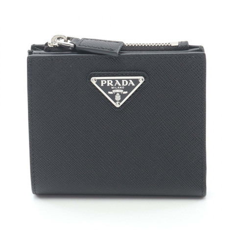 PRADA SAFFIANO 三角形雙折皮夾 2ML049QHHF0002 Saffiano 皮革黑色全新