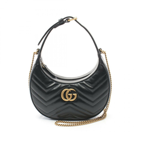 GUCCI GG Marmont 鏈條單肩包 699514DTDHT1000 皮革 黑色 全新 女士