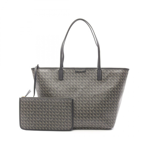 Tory Burch Everready 拉鍊手提包 145634001 PVC 塗層帆布皮革黑色多色全新女款