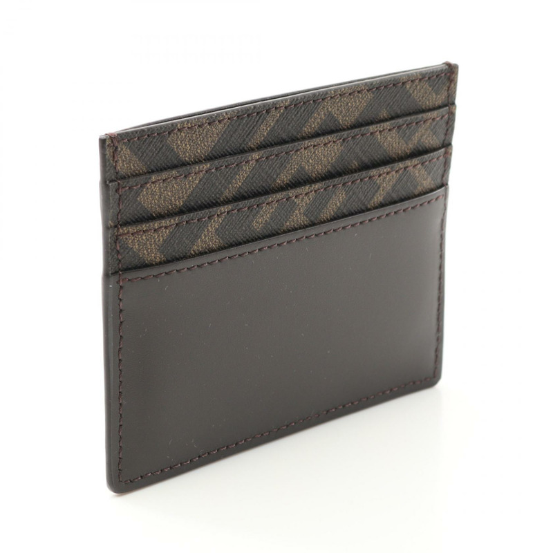 FENDI FF 標誌卡夾 7M0164AFF2F1Q1C 皮革 PVC 塗層帆布 棕色黑色 全新 男士-1
