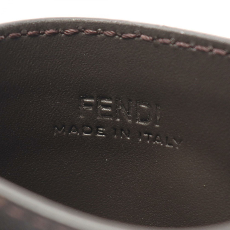 FENDI FF 標誌卡夾 7M0164AFF2F1Q1C 皮革 PVC 塗層帆布 棕色黑色 全新 男士-3