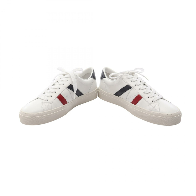 MONCLER MONACO 2 運動鞋 4M00180M449600141 皮革白色紅色海軍藍全新男款 #41-2