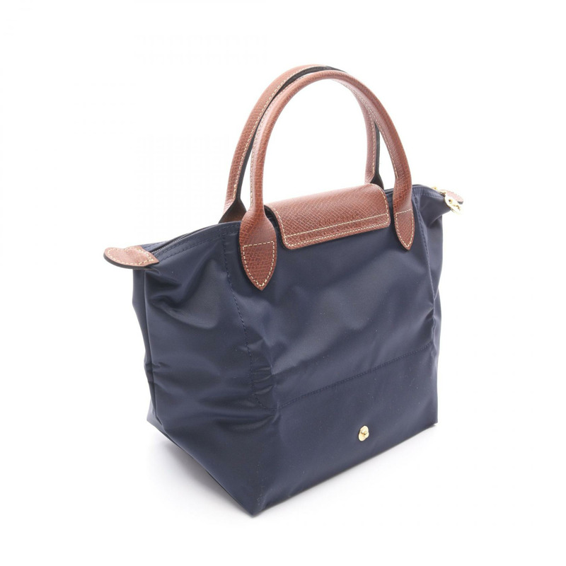 Longchamp Le Pliage Original S 托特包 L1621089P68 帆布皮革海軍藍棕色全新女款-1