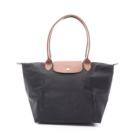 Longchamp Le Pliage Original L 托特包 L1899089001 帆布皮革黑棕色全新女款