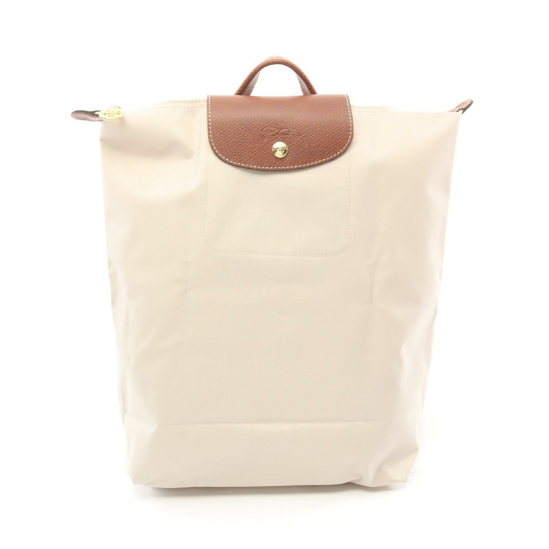 Longchamp Le Pliage Original M Rucksack 背包 10284089P71 皮革布料米色棕色全新女款-0