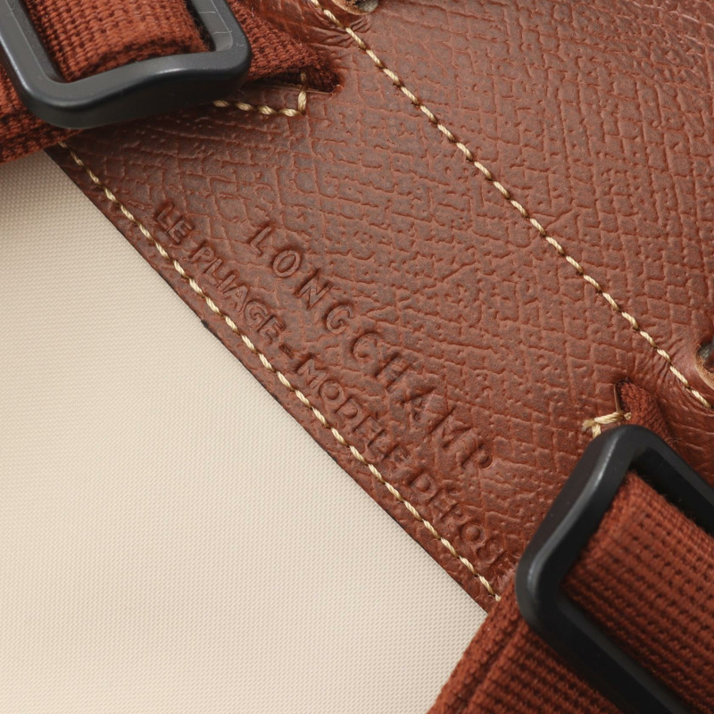 Longchamp Le Pliage Original M Rucksack 背包 10284089P71 皮革布料米色棕色全新女款-3
