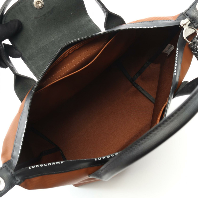 Longchamp Le Pliage Energy S 頂部提把托特包 L1512HSR203 帆布皮革棕色黑色全新女款-2