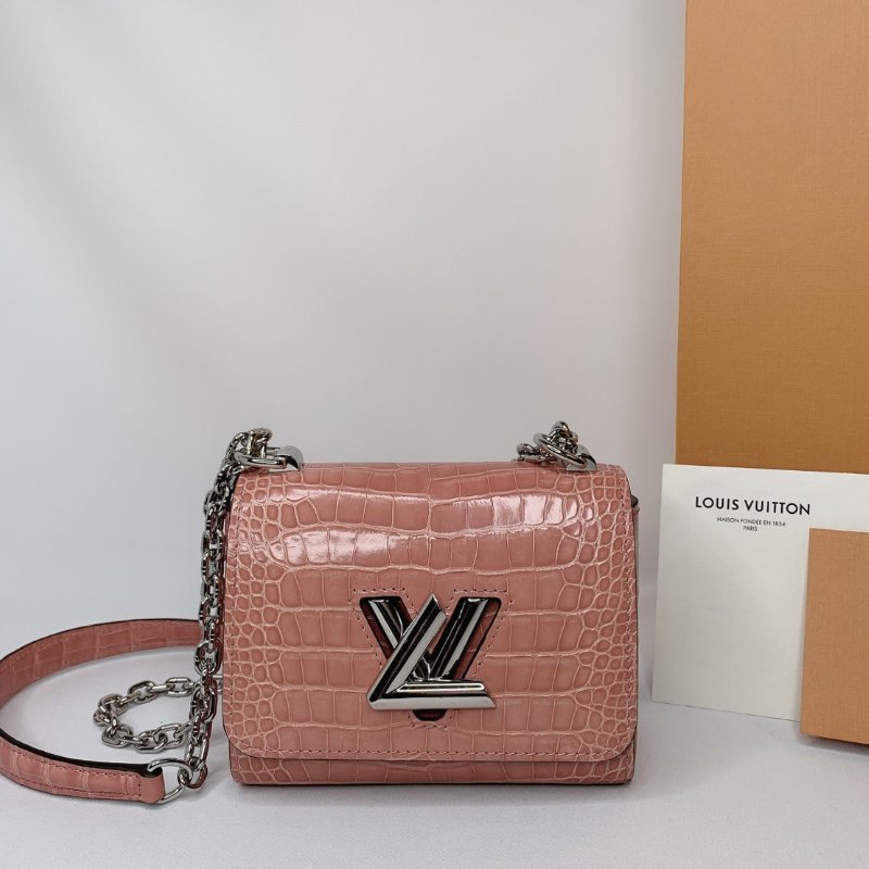 LV Twist Mini亮面鱷魚皮革包-0