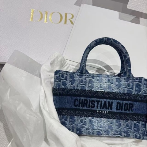 Dior 新款牛仔老花mini tote