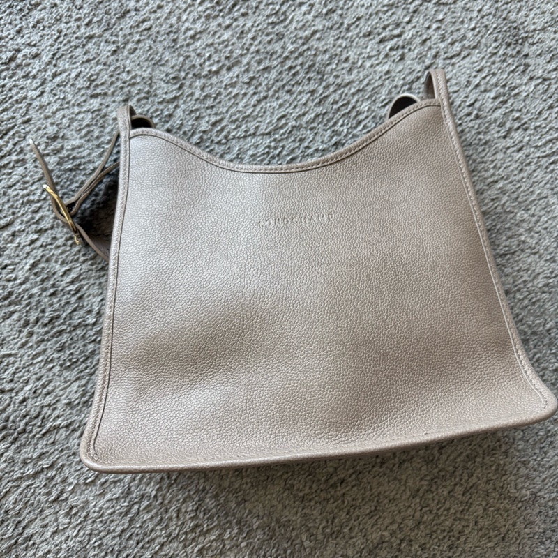 LONGCHAMP LE FOULONNÉ系列牛皮單肩包(焦糖)-0