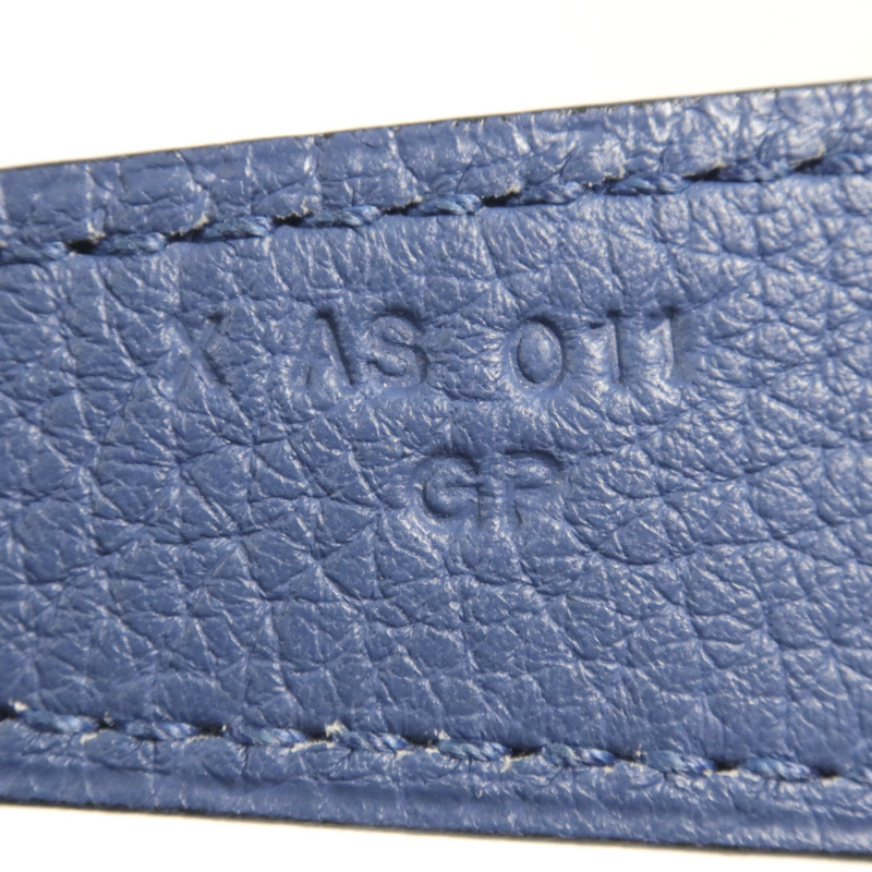 HERMES Clemence皮革Lindy 30銀扣手挽肩背兩用袋Bleu Brighton-6