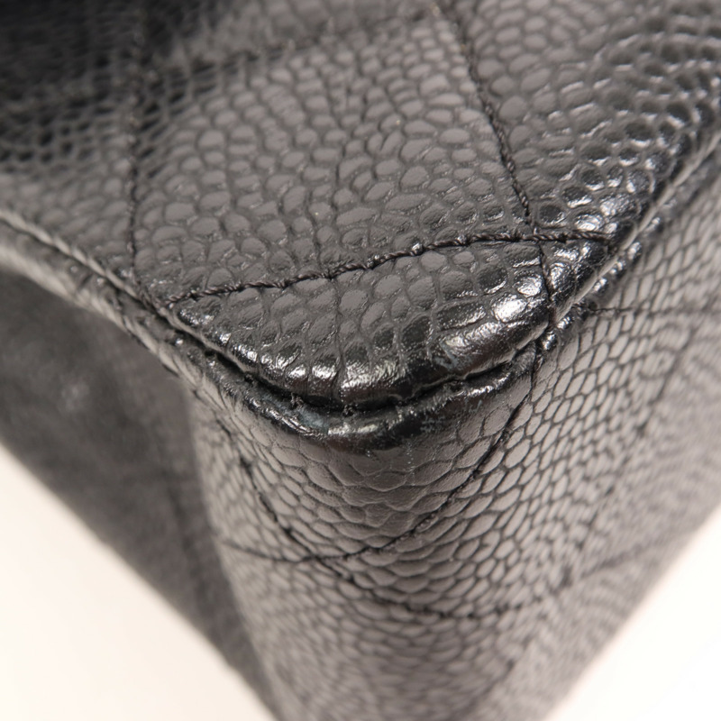 CHANEL 牛皮皮革Classic 25銀扣鏈帶肩背袋-11