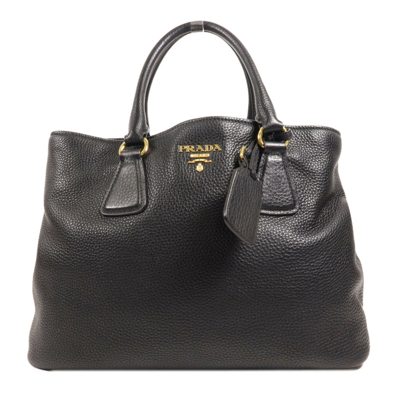 PRADA 牛皮皮革Tote Bag金扣手挽袋-0