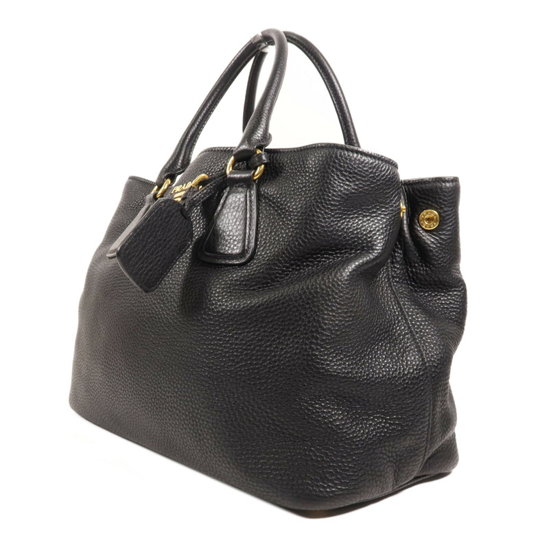 PRADA 牛皮皮革Tote Bag金扣手挽袋-2